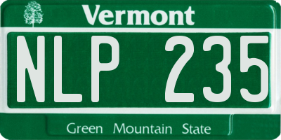 VT license plate NLP235