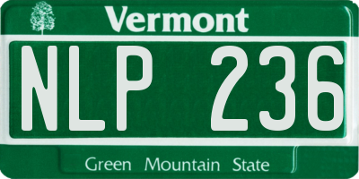 VT license plate NLP236