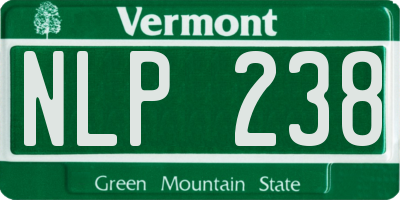 VT license plate NLP238