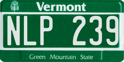 VT license plate NLP239