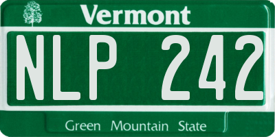 VT license plate NLP242