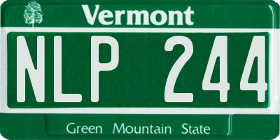 VT license plate NLP244