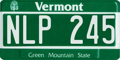 VT license plate NLP245
