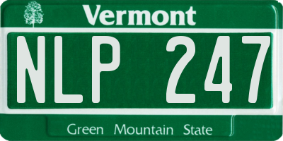 VT license plate NLP247