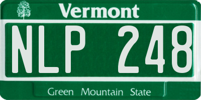 VT license plate NLP248