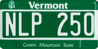 VT license plate NLP250