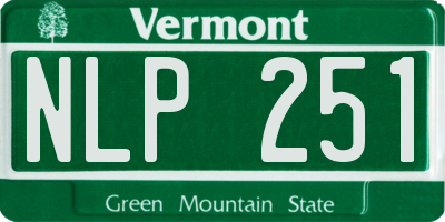 VT license plate NLP251
