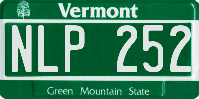 VT license plate NLP252