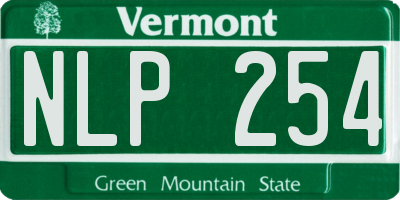 VT license plate NLP254