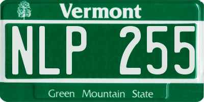 VT license plate NLP255