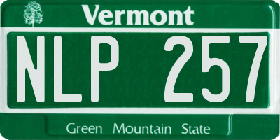 VT license plate NLP257