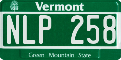 VT license plate NLP258