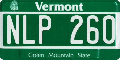 VT license plate NLP260