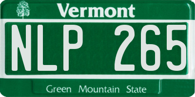VT license plate NLP265