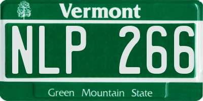 VT license plate NLP266