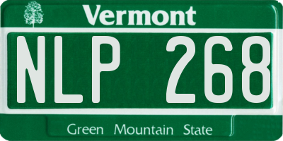 VT license plate NLP268
