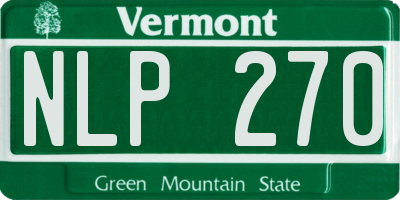 VT license plate NLP270