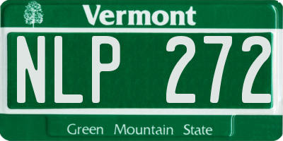 VT license plate NLP272