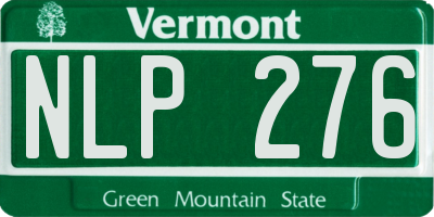 VT license plate NLP276