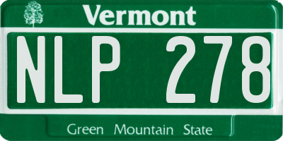VT license plate NLP278