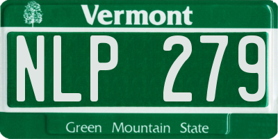 VT license plate NLP279