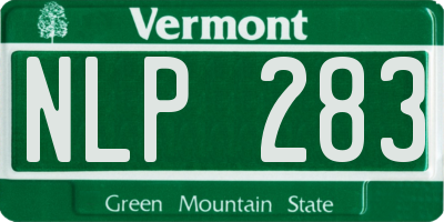 VT license plate NLP283