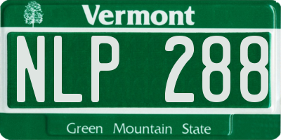 VT license plate NLP288