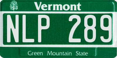 VT license plate NLP289