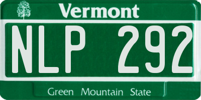 VT license plate NLP292
