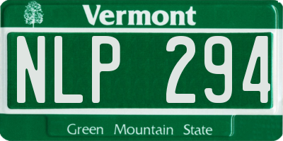 VT license plate NLP294