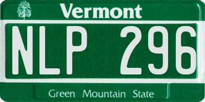 VT license plate NLP296