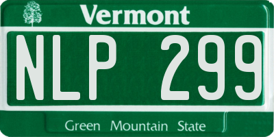 VT license plate NLP299