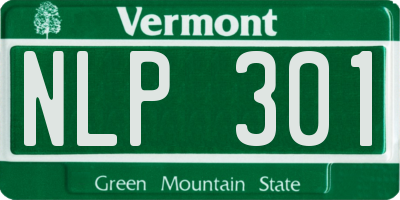 VT license plate NLP301