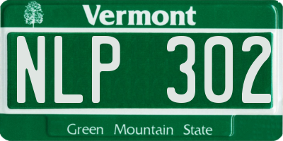 VT license plate NLP302