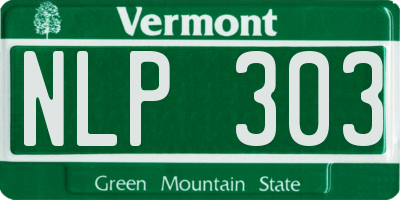 VT license plate NLP303