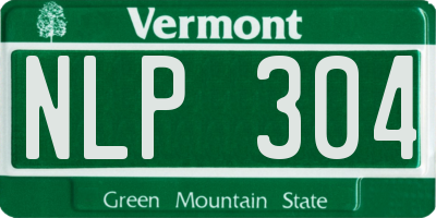 VT license plate NLP304