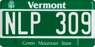 VT license plate NLP309