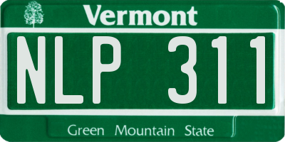 VT license plate NLP311