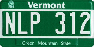 VT license plate NLP312