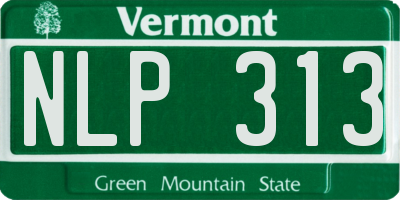 VT license plate NLP313