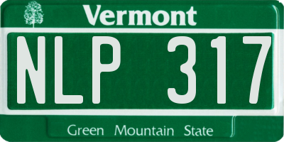 VT license plate NLP317