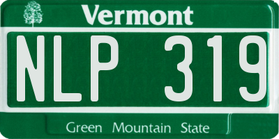 VT license plate NLP319