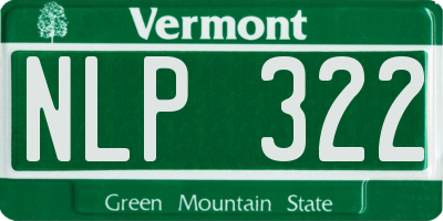 VT license plate NLP322