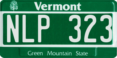 VT license plate NLP323