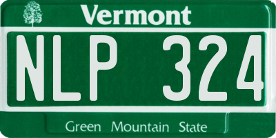 VT license plate NLP324