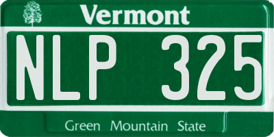 VT license plate NLP325