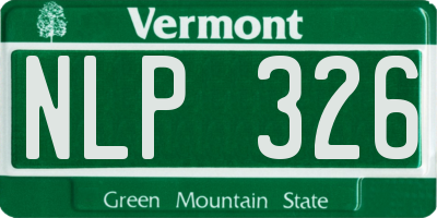 VT license plate NLP326