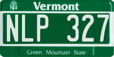 VT license plate NLP327