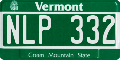 VT license plate NLP332