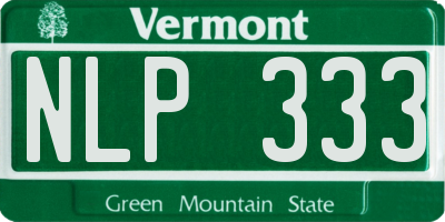 VT license plate NLP333